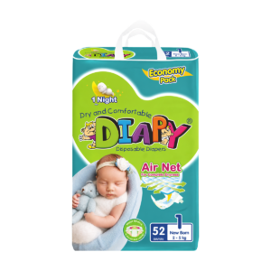Diapy Disposable Diapers - Size 1 Newborn 52Pcs