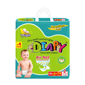 Diapy Disposable Diapers - Size 2 Mini-Small 74Pcs