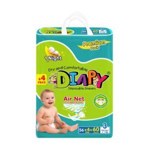 Diapy Disposable Diapers - Size 3 Midi-Med 60Pcs